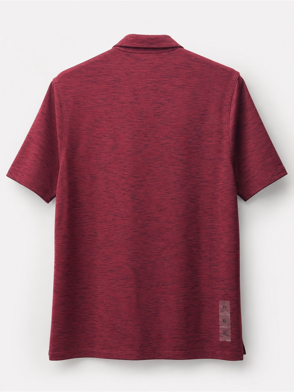 Alfani Men’s Stretch Polo Shirt XL Burgundy Heathered Space-Dye Short Sleeve - Picture 4 of 4